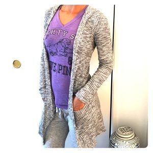 Heather grey hooded cardigan
